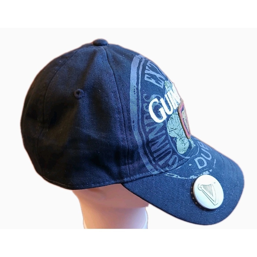 Guinness Extra Stout Dublin Black Baseball Cap Hat with Built-in Bottle Opener - Picture 9 of 9